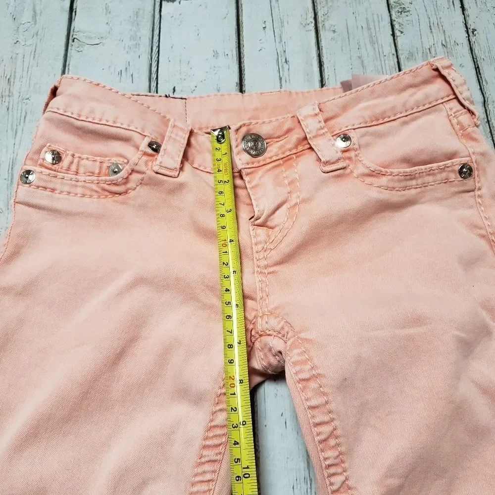 Vintage True Religion Coral Pink Skinny Jeans Size 26 Y2K Stretch - Picture 12 of 13